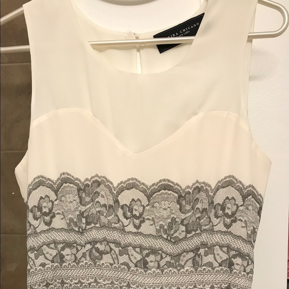 Akira Black label, White and grey cocktail dress